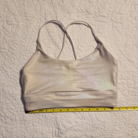 ZYIA Active Unicorn Luxe Bra Size S White Opalescent Shimmer GUC - Picture 10 of 11